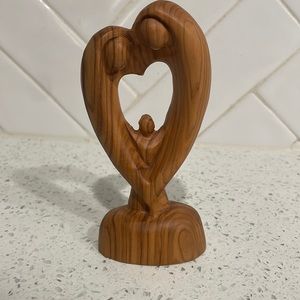Olive tree wooden Holy Family statue